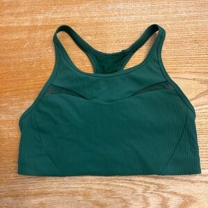 Lululemon Energy High-Neck Long Line Ribbed Bra – Deep Green 6
